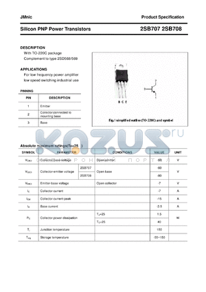 2SB707 datasheet - Silicon PNP Power Transistors