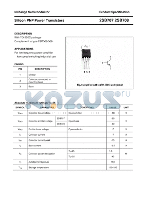 2SB708 datasheet - Silicon PNP Power Transistors