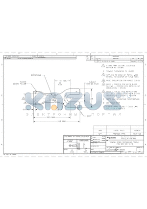 130620 datasheet - TERMINAL, SPADE, RECTANGULAR TONGUE, PIDG, WIRE SIZE 12-10