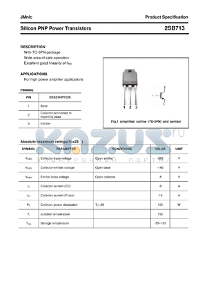 2SB713 datasheet - Silicon PNP Power Transistors