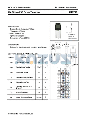 2SB713 datasheet - isc Silicon PNP Power Transistor