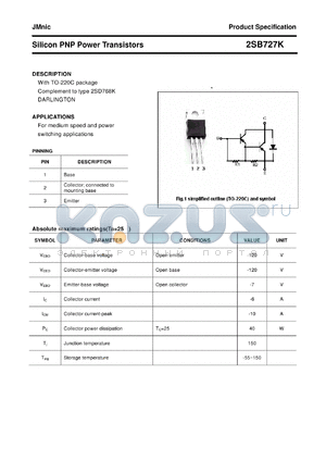2SB727K datasheet - Silicon PNP Power Transistors