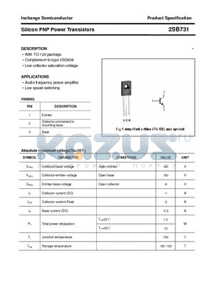 2SB731 datasheet - Silicon PNP Power Transistors