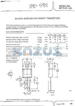 BDT64AF datasheet - SILICON DARLINGTON POWER TRANSISTORS