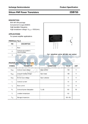 2SB755 datasheet - Silicon PNP Power Transistors