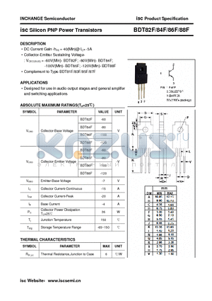 BDT84F datasheet - isc Silicon PNP Power Transistors