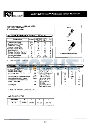 2SB772 datasheet - PNP EPITASIAL SILICON TRANSISTOR