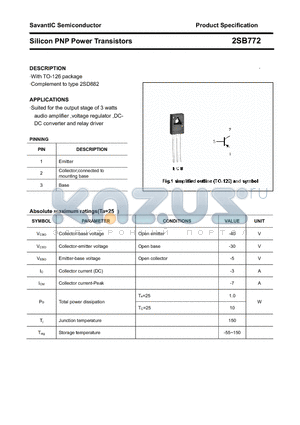 2SB772 datasheet - Silicon PNP Power Transistors