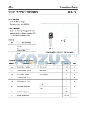2SB772 datasheet - Silicon PNP Power Transistors