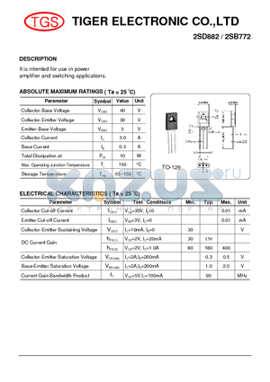 2SB772 datasheet - It is intented for use in power amplifier and switching applications.