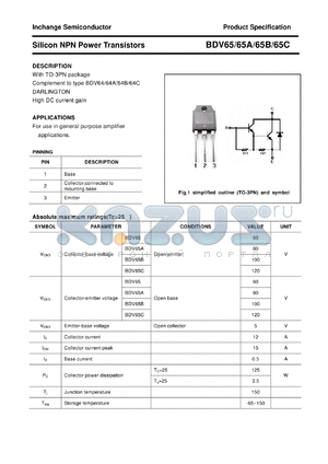 BDV65A datasheet - Silicon NPN Power Transistors