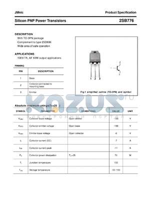 2SB776 datasheet - Silicon PNP Power Transistors