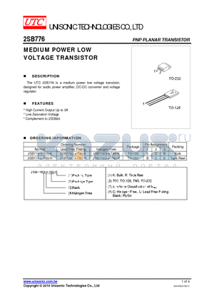 2SB776_10 datasheet - MEDIUM POWER LOW VOLTAGE TRANSISTOR