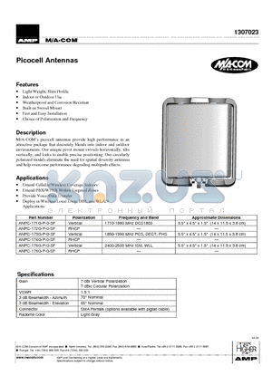 1307023 datasheet - Picocell Antennas