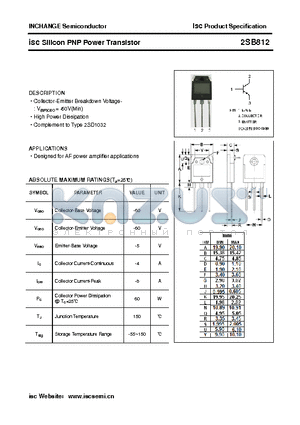 2SB812 datasheet - isc Silicon PNP Power Transistor