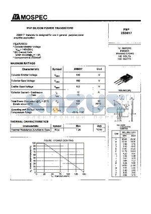 2SB817 datasheet - POWER TRANSISTORS(12A,140V,100W)
