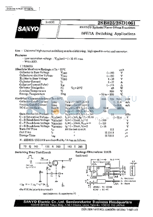 2SB825 datasheet - 50V/7A Switching Applications