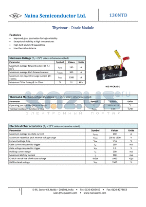 130NTD datasheet - Thyristor - Diode Module