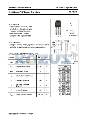 2SB829 datasheet - isc Silicon PNP Power Transistor