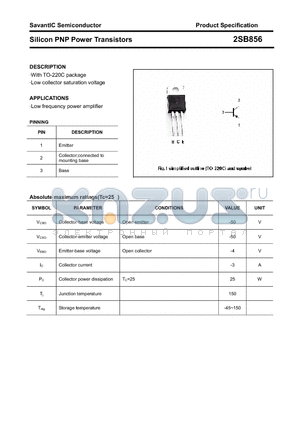 2SB856 datasheet - Silicon PNP Power Transistors