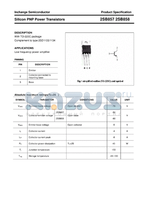 2SB857 datasheet - Silicon PNP Power Transistors