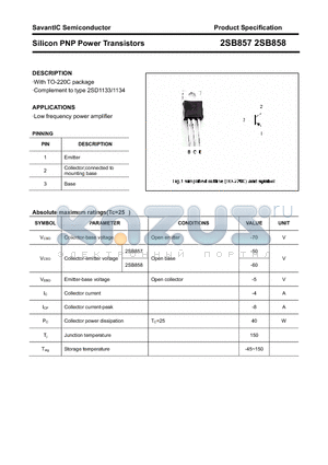 2SB858 datasheet - Silicon PNP Power Transistors