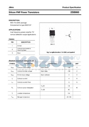 2SB860 datasheet - Silicon PNP Power Transistors