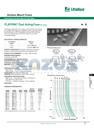 202004 datasheet - Surface Mount Fuses Subminiature Surface Mount & Dip Types