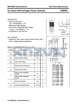 2SB884 datasheet - isc Silicon PNP Darlington Power Transistor