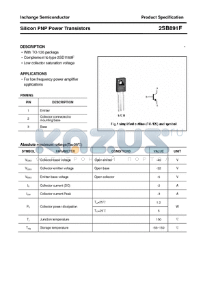 2SB891F datasheet - Silicon PNP Power Transistors