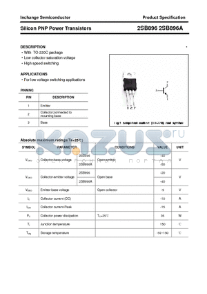 2SB896 datasheet - Silicon PNP Power Transistors