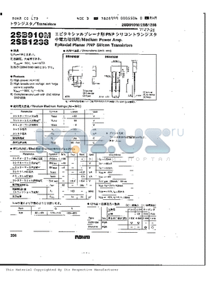 2SB910M datasheet - Epitaxial Planar PNP Silicon Translstors