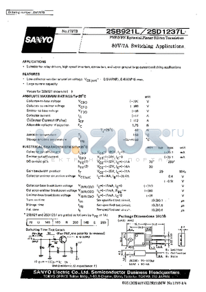 2SB921 datasheet - 80V/7A Switching Applications