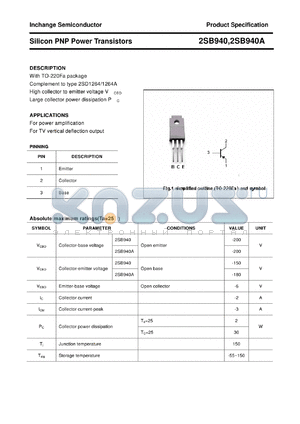 2SB940A datasheet - Silicon PNP Power Transistors