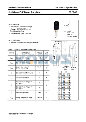 2SB943 datasheet - isc Silicon PNP Power Transistor