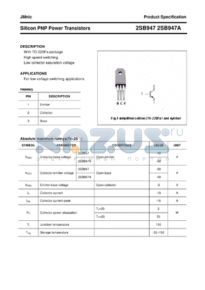 2SB947A datasheet - Silicon PNP Power Transistors