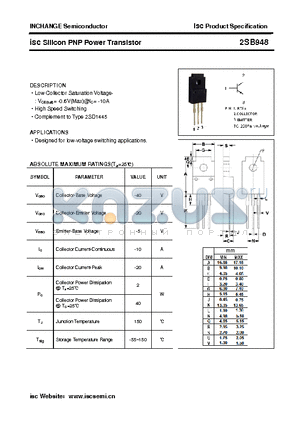 2SB948 datasheet - isc Silicon PNP Power Transistor