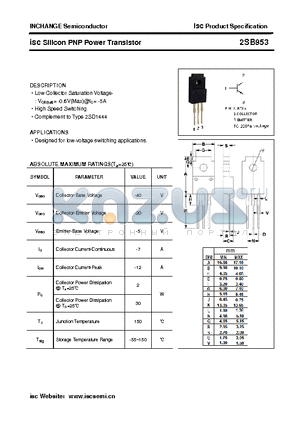 2SB953 datasheet - isc Silicon PNP Power Transistor