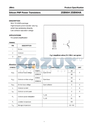 2SB954A datasheet - Silicon PNP Power Transistors