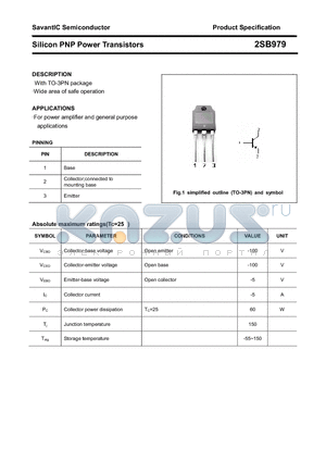 2SB979 datasheet - Silicon PNP Power Transistors