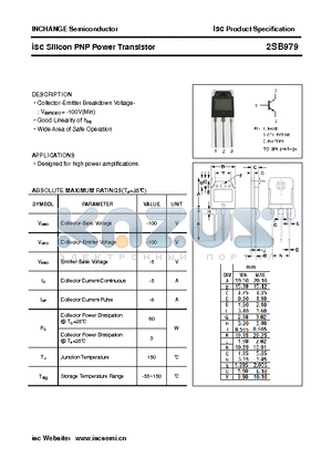 2SB979 datasheet - isc Silicon PNP Power Transistor