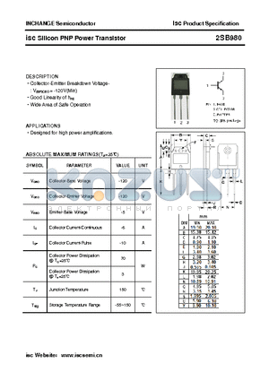 2SB980 datasheet - isc Silicon PNP Power Transistor