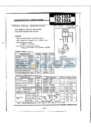 2SC109A datasheet - SILICON NPN EPITAXIAL TYPE(PCT PROCESS)