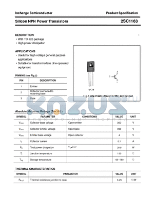 2SC1163 datasheet - Silicon NPN Power Transistors