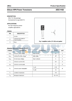 2SC1162 datasheet - Silicon NPN Power Transistors