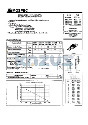 BDX33C datasheet - POWER TRANSISTORS(10A,70W)