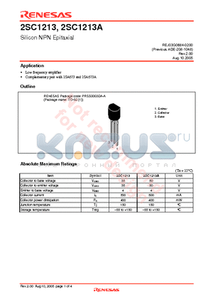 2SC1213 datasheet - Silicon NPN Epitaxial