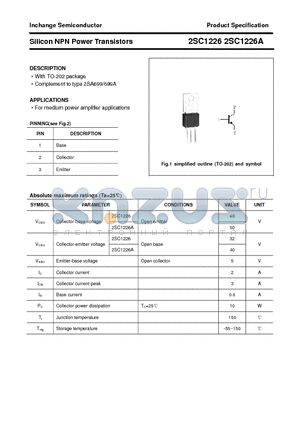 2SC1226A datasheet - Silicon NPN Power Transistors