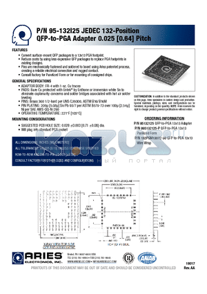 132-PGM13072-30 datasheet - QFP-to-PGA Adapter 0.025 [0.64] Pitch