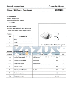 2SC1235 datasheet - Silicon NPN Power Transistors